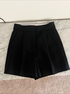 High-Rise Black Women's Tailored Shorts